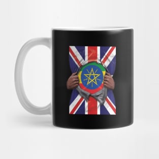 Ethiopia Flag Great Britain Flag Ripped - Gift for Ethiopian From Ethiopia Mug